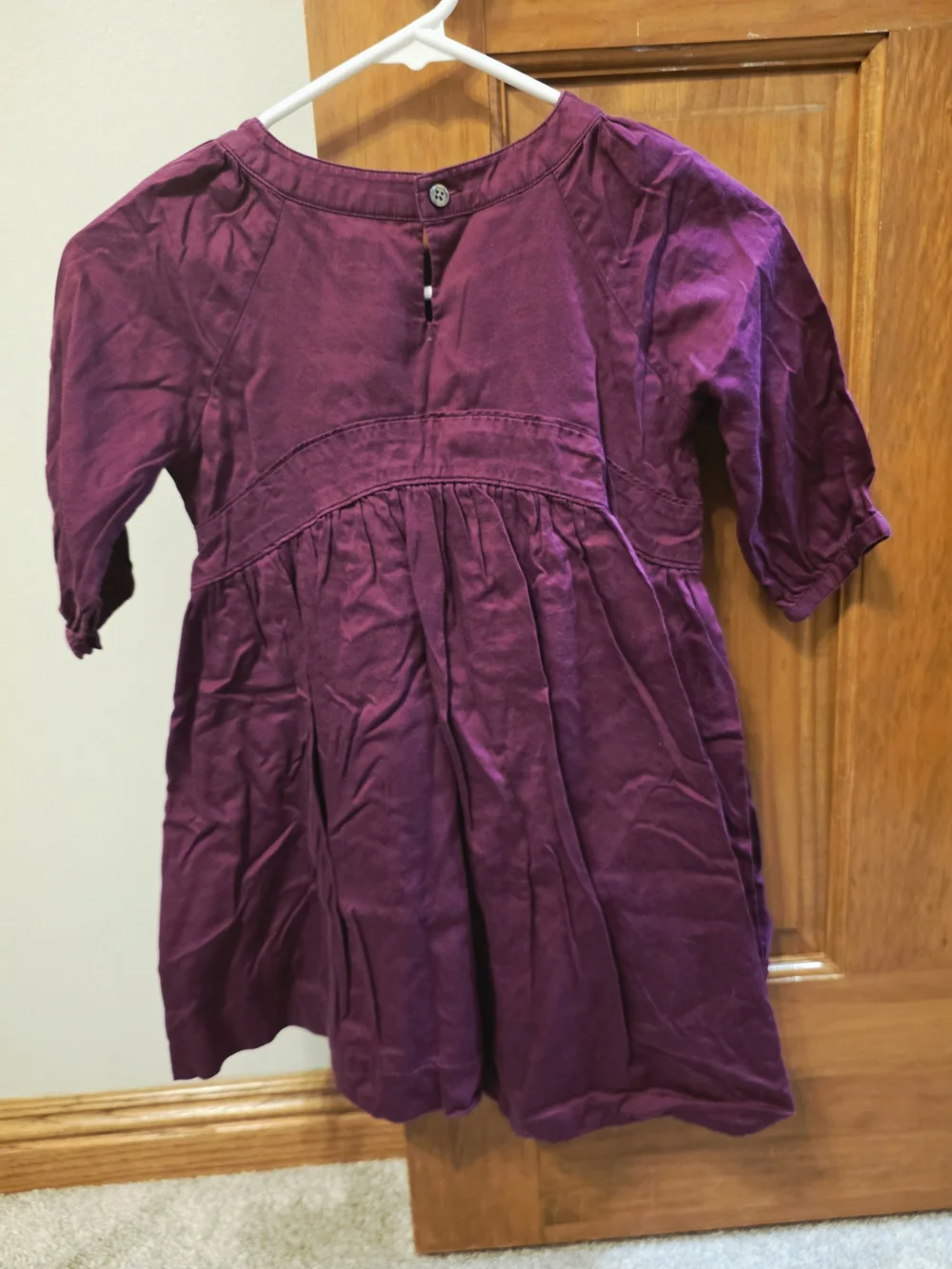 Tea Collection Girls Plum Cotton Gathered Dress